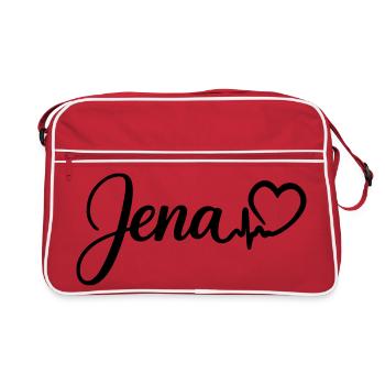 Jena Herzschlag - Retro Tasche - Rot/Weiß - Vorne