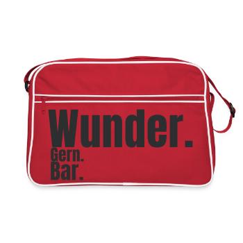 Wunder. Gern. Bar. – Humorvolles Typografie Design - Retro Tasche - Rot/Weiß - Vorne