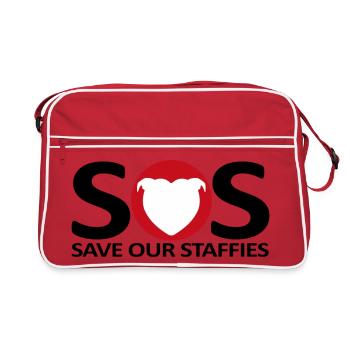 Sos staffies - 131 - Sac Retro - rouge/blanc - Devant