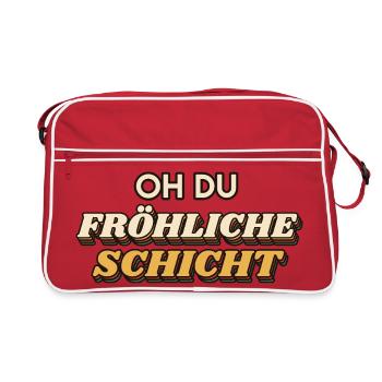Oh du fröhliche Schicht - Weihnachten Retro - Retro Tasche - Rot/Weiß - Vorne