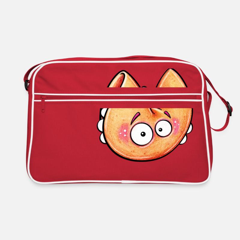 fortune cookie monster with bow - Retro Tasche - Rot/Weiß