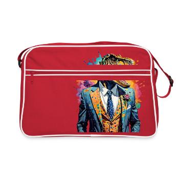 Dinosaure en costume - Sac Retro - rouge/blanc - Devant