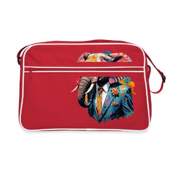 Éléphant en costume - Sac Retro - rouge/blanc - Devant