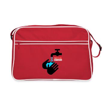 Illustration de lavage des mains en toute sécurité - Sac Retro - rouge/blanc - Devant