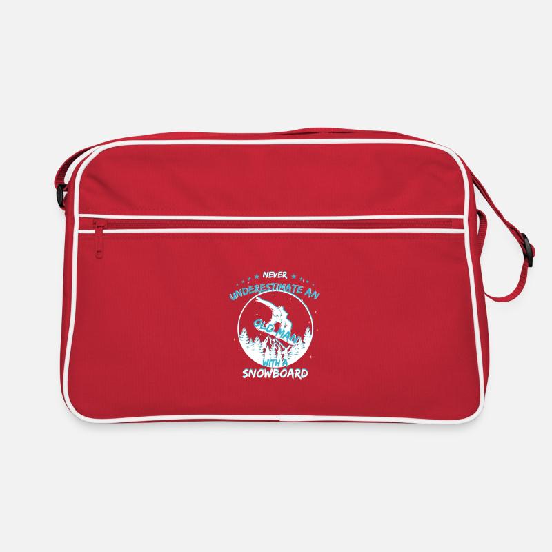Snowboarder old man Retro Tasche