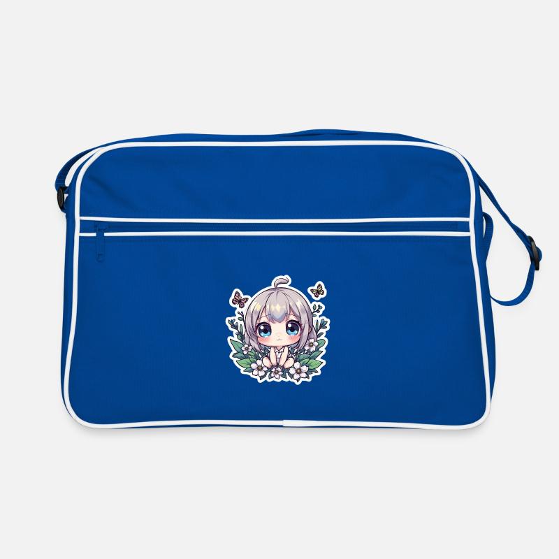 Chibi-Blumenzauber Retro Tasche