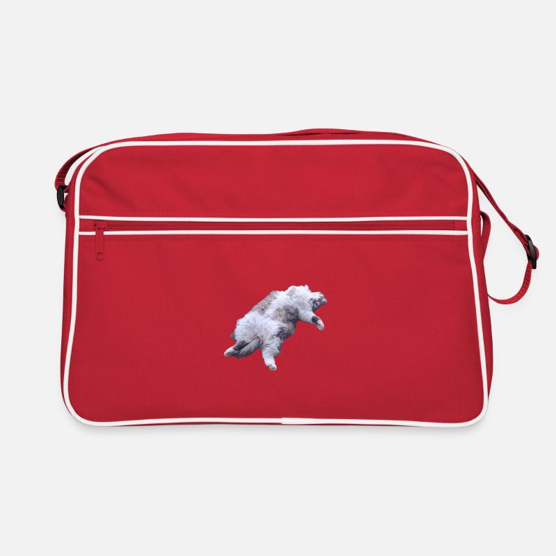 Cuddly Fur Cat Lying Pose Retro Bag