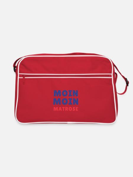 Moin Moin Sailor Typer Design - Sac Retro - rouge/blanc - Devant