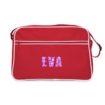 V violet vortex design abstrait - Sac Retro - rouge/blanc - Devant