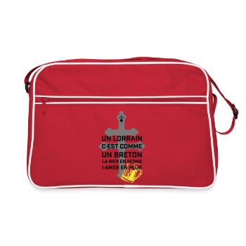 Croix lorraine et chope jaune - Sac Retro - rouge/blanc - Devant