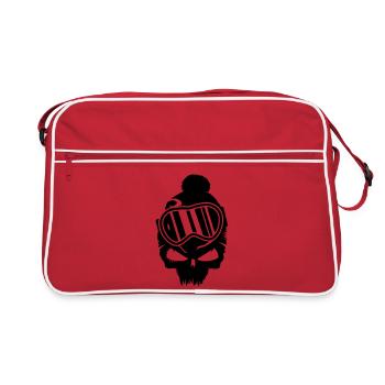 crâne de snowboard avec des lunettes de snowboard - Sac Retro - rouge/blanc - Devant
