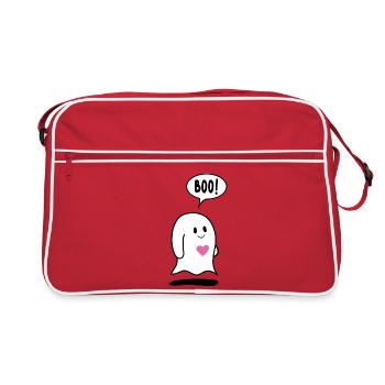 Petit Fantôme Fantôme au Cœur - Sac Retro - rouge/blanc - Devant