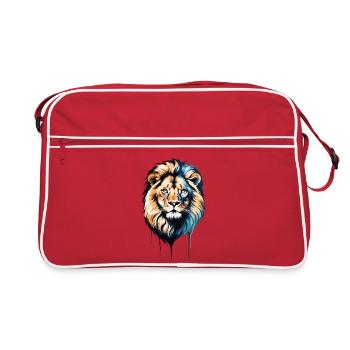 Realistic lion head - Retro Bag - red/white - Front
