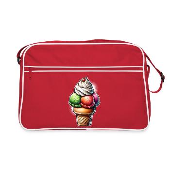 delicious ice cream sundae motif.Perfect for summer - Retro Bag - red/white - Front