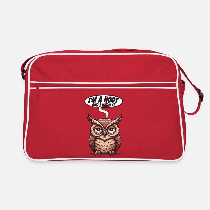 Spaßvogel - Retro Tasche - Rot/Weiß
