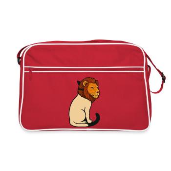 Chat portant un masque de lion - Sac Retro - rouge/blanc - Devant