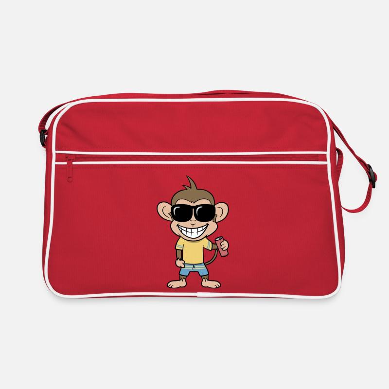 Singe des vacances avec boisson Sac Retro