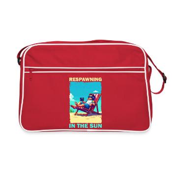 Pixelart Strandjugend mit Gaming-Elementen - Retro Tasche - Rot/Weiß - Vorne