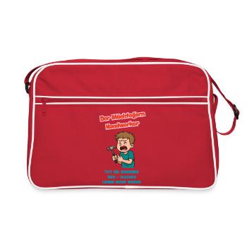 The Would-be Craftsman Comic Caricature - Retro Bag - red/white - Front
