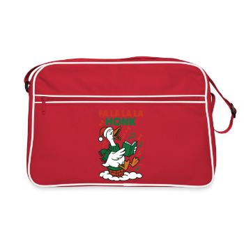 Fa La La La Honk Oie de Noël Drôle Design - Sac Retro - rouge/blanc - Devant