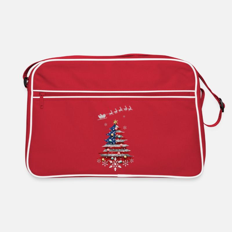 Sapin de Noël avec drapeau des États-Unis Sac Retro