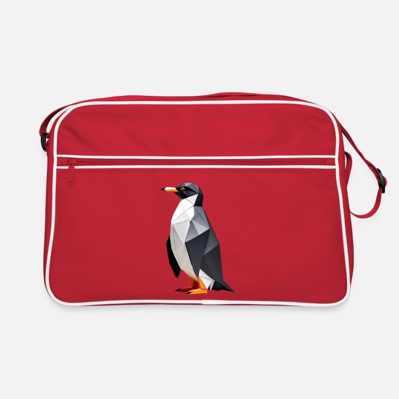 Polygon Penguin: Geometric Elegance Retro Bag