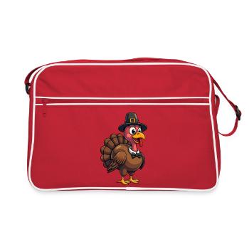 Thanksgiving Drôle Dinde de Thanksgiving - Sac Retro - rouge/blanc - Devant