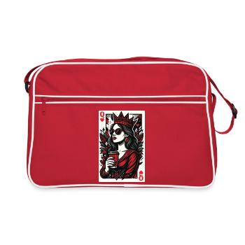 Herzkönigin Valentinspaare, die die Liebe anpassen - Retro Tasche - Rot/Weiß - Vorne