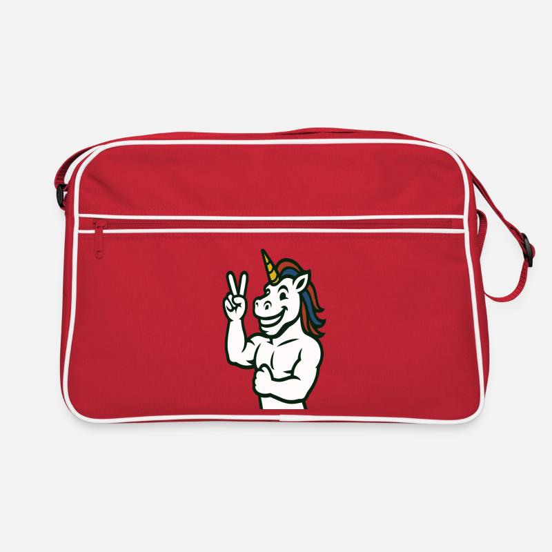 Einhorn-Friedenszeichen Illustration Retro Tasche