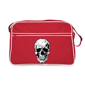 Skull Splatter Grunge Print - Sac Retro - rouge/blanc - Devant