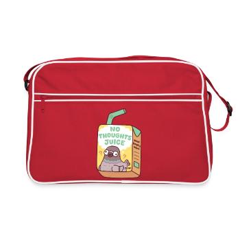 Lustige dumme Taube Keine Gedanken Saftbox - Retro Tasche - Rot/Weiß - Vorne