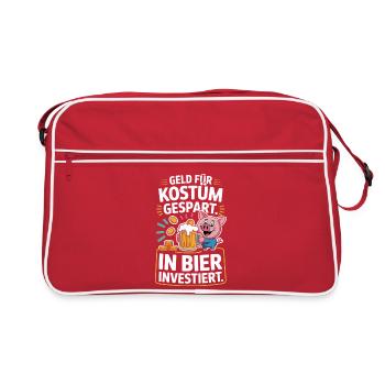 L’argent du carnaval économisé pour la fête costumée de bière et alcool - Sac Retro - rouge/blanc - Devant