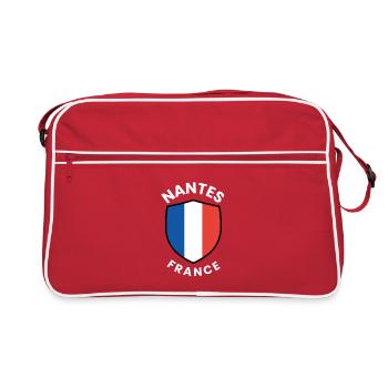 Nantes France Shield Design - Retro Bag - red/white - Front