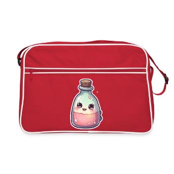 Süße Kawaii-Kuchentrankflasche - Retro Tasche - Rot/Weiß - Vorne
