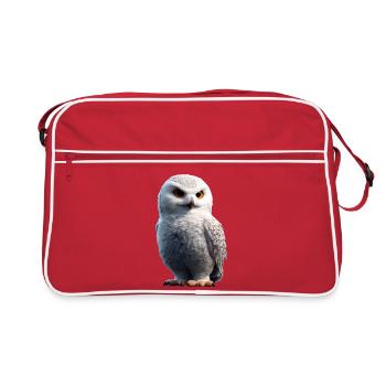 Snowy Owl White Owl Owl Owl Owl Snow Owl - Retro Bag - red/white - Front