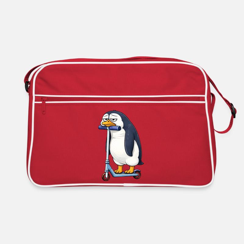 Süßer Pinguin Roller Scooter Einsam Langeweile Retro Tasche