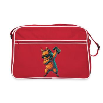 Gamer Llama Alpaga jouant à des jeux vidéo Art - Sac Retro - rouge/blanc - Devant
