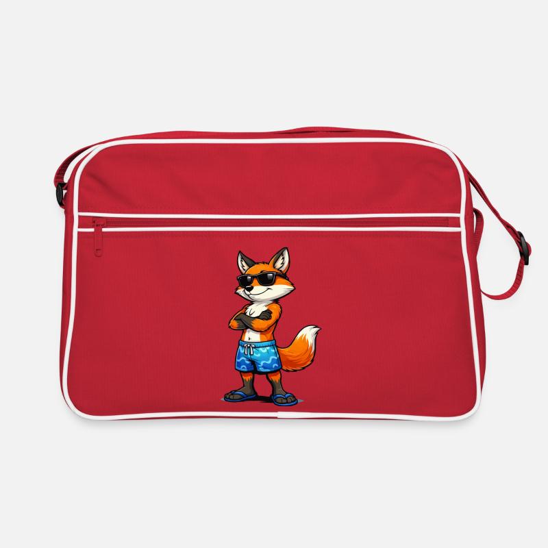 Summer fox with sunglasses Retro Bag