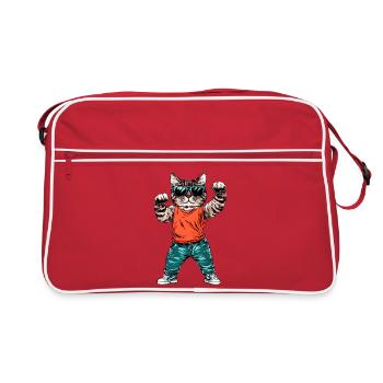 Chat cool - Sac Retro - rouge/blanc - Devant