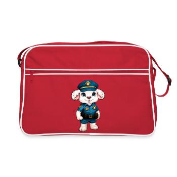 Schafe Polizei - Retro Tasche - Rot/Weiß - Vorne