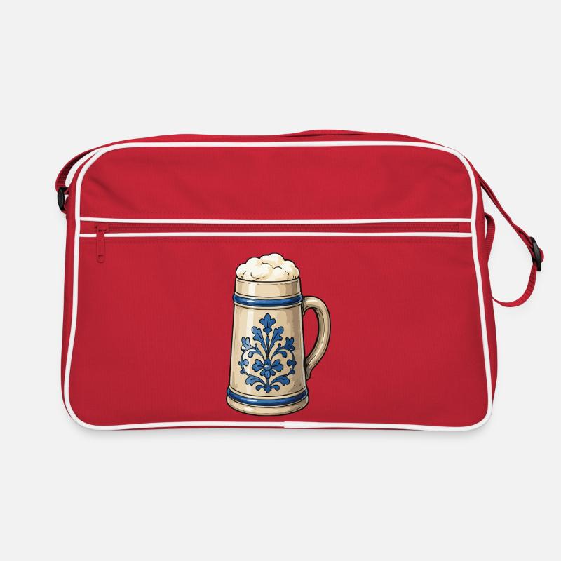 Blue Floral Decor Beer Stone Art Retro Bag