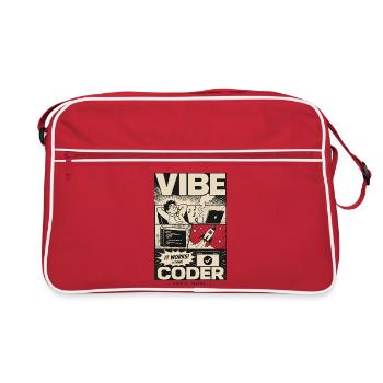 Vibe Coder Programmer Humor - Retro Bag - red/white - Front