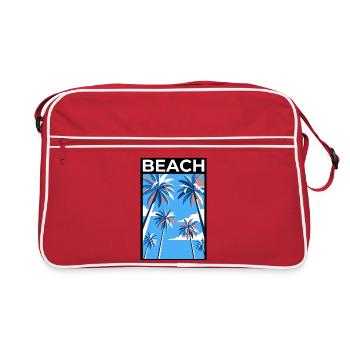 Palmiers sur la plage vintage - Sac Retro - rouge/blanc - Devant