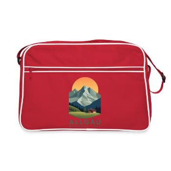 Allgäu National Park | Vintage Mountain - Retro Tasche - Rot/Weiß - Vorne