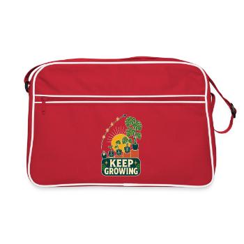 Continue de grandir – Motivation des plantes rétro - Sac Retro - rouge/blanc - Devant