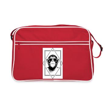 Monkey Dude minimaliste — Géométrique élégant, joueur - Sac Retro - rouge/blanc - Devant