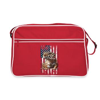 Leopardgecko US - Retro Tasche - Rot/Weiß - Vorne