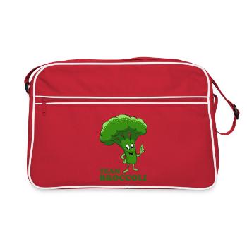 Équipe Brocoli - Légumes, végétarien, végétalien - Sac Retro - rouge/blanc - Devant