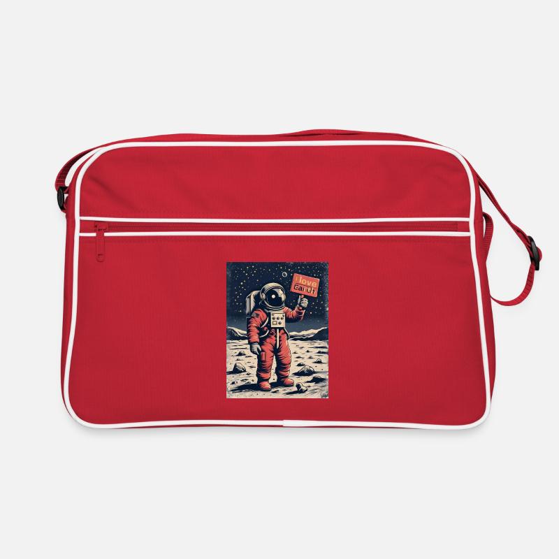 Astronaut mit Botschaft Retro Tasche
