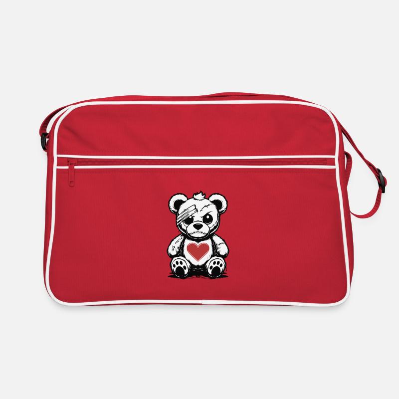 Grumpy Teddy with a good Heart Retro Bag